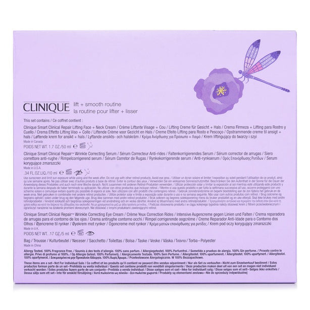 Smart Clinic.set: Lifting Face+neck Cream 50ml+wrinkle Correcting Serum 10ml+wrinkle Corrective Eye Cream 5ml +bag - 4pcs