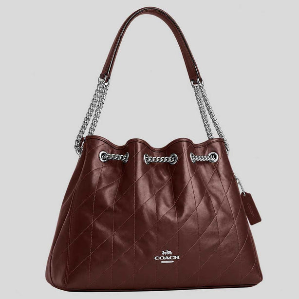 COACH Evelyn Shoulder Bag With Quilting Maple RS-CDR00