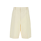 Ivory Cotton Blend Bermuda Shorts