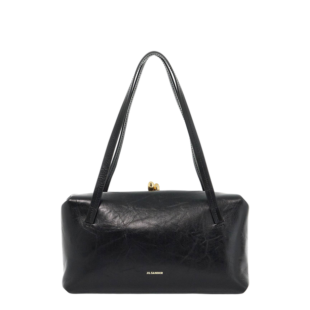 Black Leather Goji Pillow Handbag