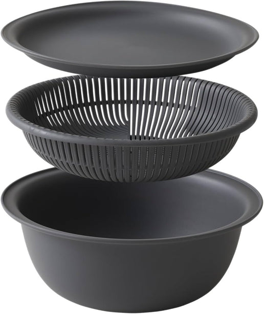 Colander/Bowl w/Tray - 21cm (Dk. Grey)