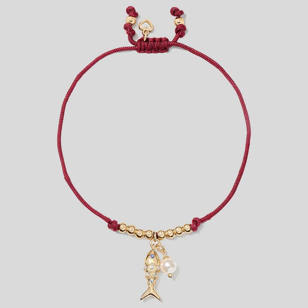 KATE SPADE Summer Daze Fish Cord Bracelet Red RS-KO883