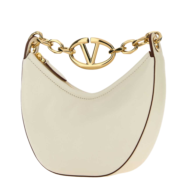 VLogo Moon Mini Calfskin Hobo - Ivory