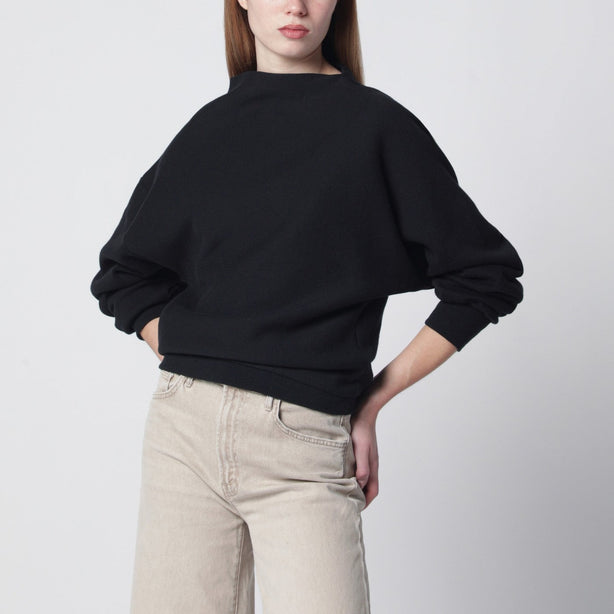 Black Draped Sweatshirt