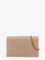Saint Laurent Leather shoulder bag with metal Cassandre logo - Darkbeige