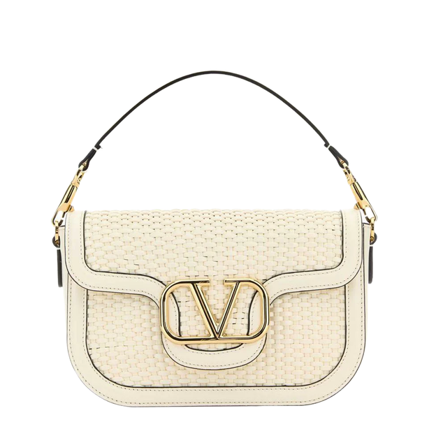 Alltime Woven Leather Shoulder Bag - Ivory