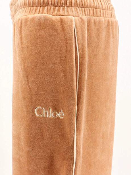 Chloe' Velvet joggers trousers - Smoked Ochre