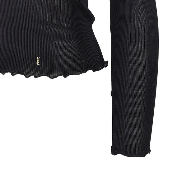 SAINT LAURENT Silk top with Cassandre detail