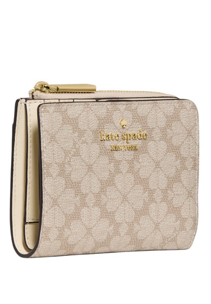 Kate Spade Spade Flower Small L-zip Wallet - Dark Beige/Moon Dust