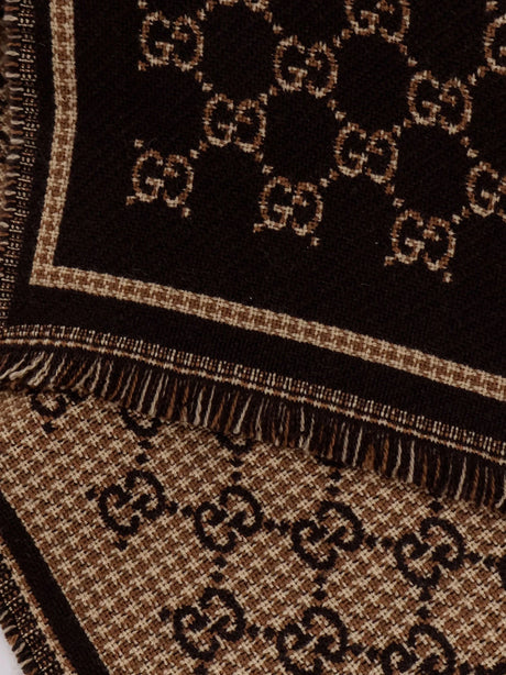 Gucci GG wool jacquard scarf - Coffeebeige