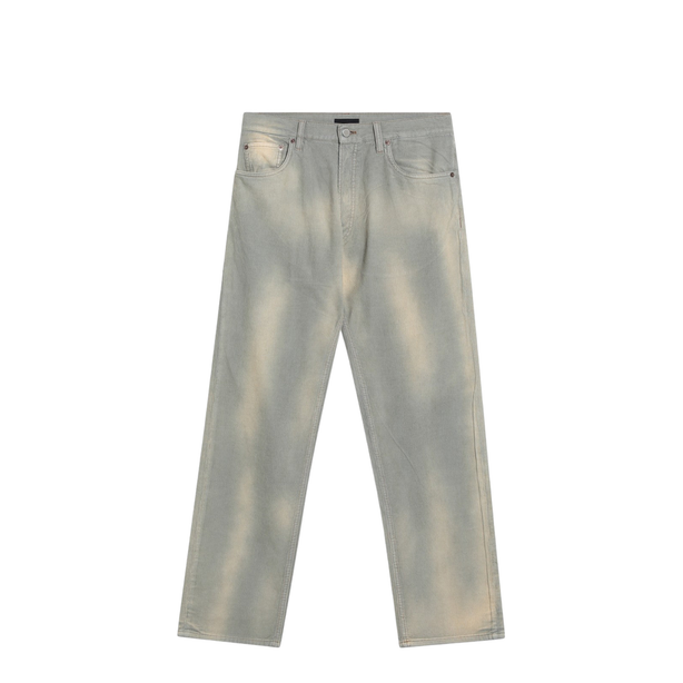 Light Blue Corduroy Trousers with Washed Effect