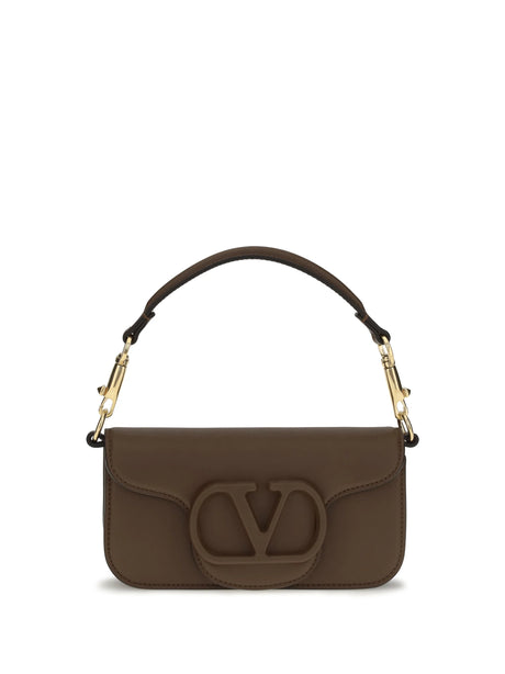 Valentino Garavani Mini Locò Shoulder Bag in calfskin - Wood Brown