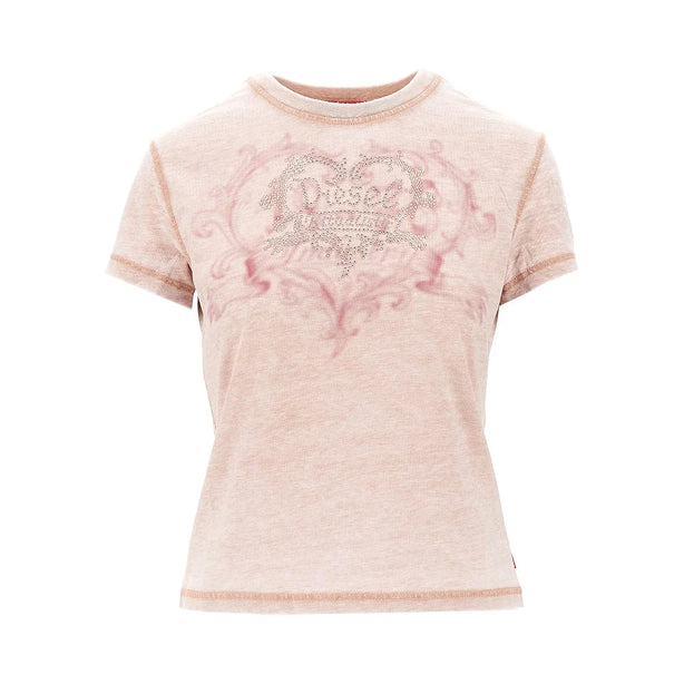 DIESEL Strass-embellished burnout-effect T-shirt