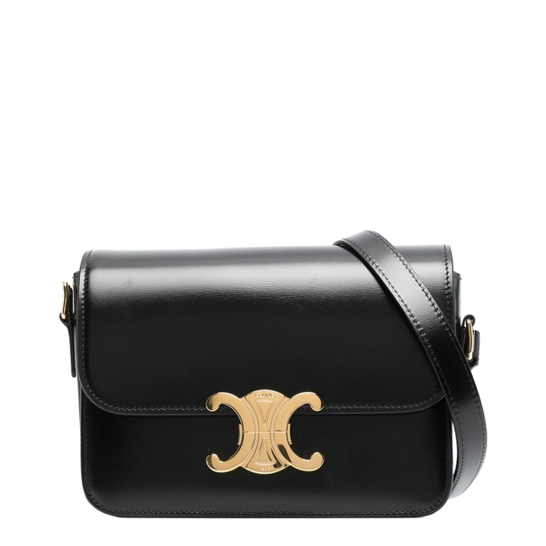 Triomphe Teen Calfskin Crossbody - Black