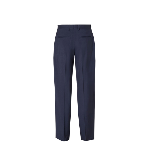 Dark Blue Wool Canvas Trousers