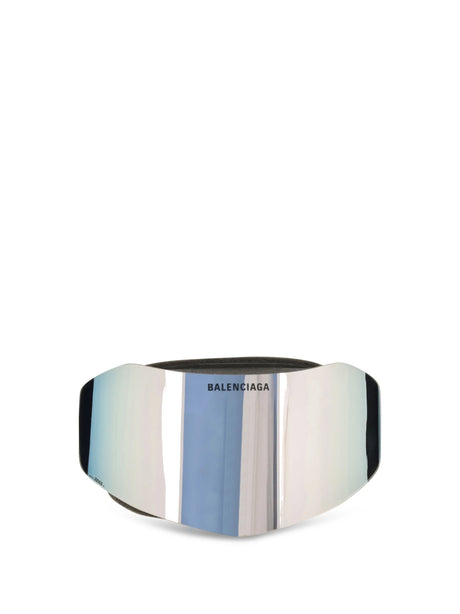 Balenciaga Mirrored Ski Mask Sunglasses - Mirror Silver