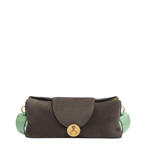Medusa Biggie Goat Leather Crossbody Messenger Bag - Taupe Brown