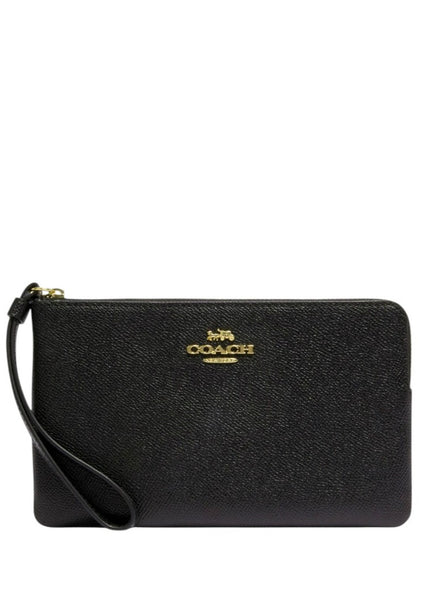 Coach Large Corner Zip Wristlet - Black