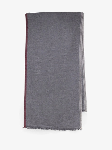 Brunello Cucinelli Wool and cashmere scarf - Grigioscuroborgognasabbia