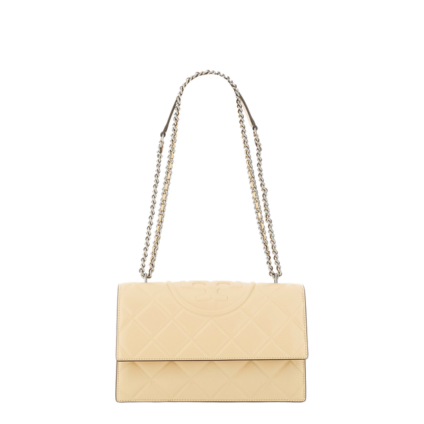 Fleming Calfskin Shoulder Bag - Cream