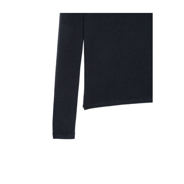 Navy Fine Knit Long Sleeve T Shirt