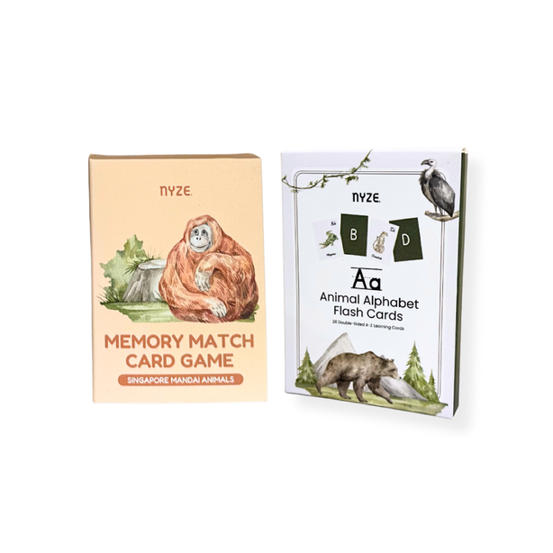 NYZE Alphabet Flash Cards & Memory Card Game Bundle of 2