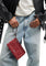 Coach Double Zip Wallet In Signature Denim - True Red