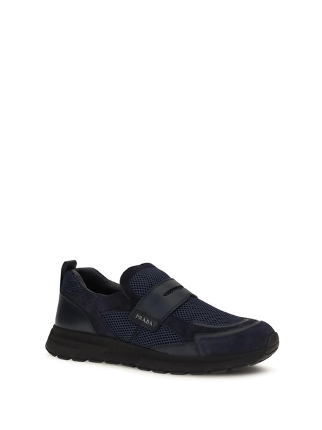 Prada Sport mesh Loafers - Bleu
