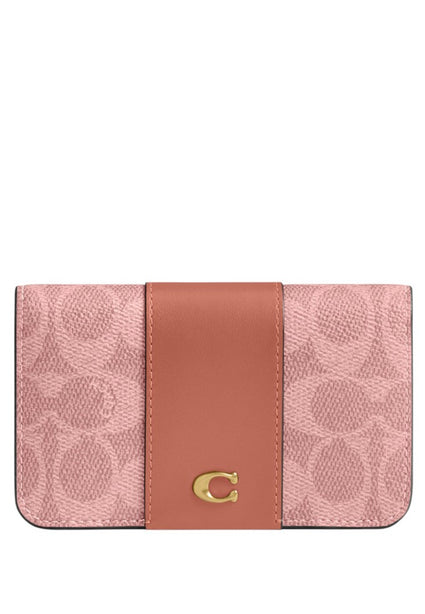 Coach Essential Slim Card Case In Signature Canvas - Melon Pink