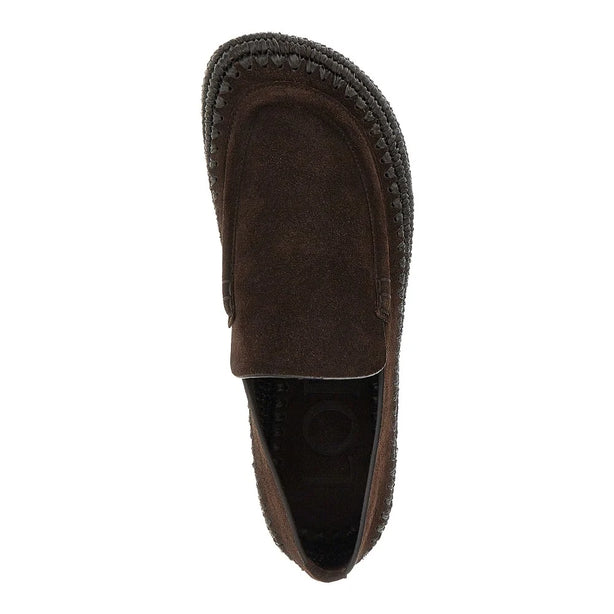 LOEWE Rio' suede leather and raffia shoes