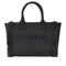 PINKO Faux raffia shopping bag with logo