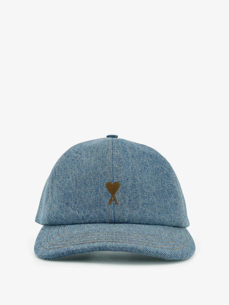 Ami Paris Blue denim hat with embroidered logo - Bleuused