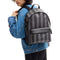 Coach Taylor Backpack Bag In Signature Canvas With Stripes - Black/ Grey CDX88