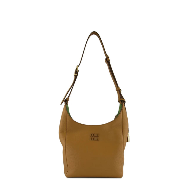 Calfskin Bucket Bag - Caramel/Larch Green