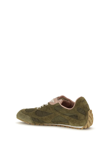 Bottega Veneta Orbit Flash Sneakers - Olive Oil/Terra Pink