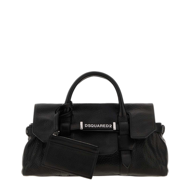 Medium Leather Handbag - Nero