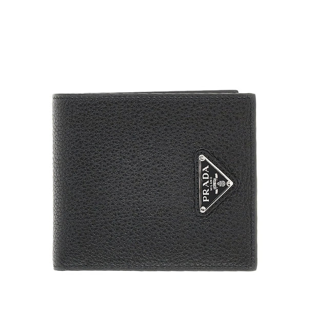 PRADA Grained leather bi-fold wallet