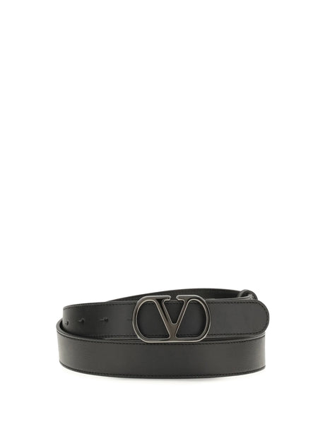 Valentino Garavani VLogo Signature leather Belt - Black