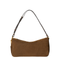 Half Horsebit Large Suede Shoulder Bag - Brown