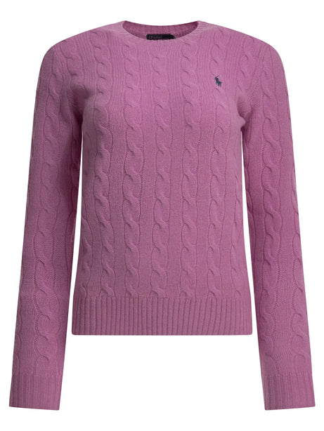 Polo Ralph Lauren Crew-neck sweater with logo - Fuchsia