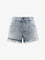 Loewe Paula's Ibiza-Blue denim bermuda shorts with frayed edges - Washed Blue