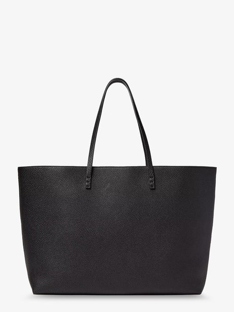 Fendi Medium Leather Roll Shopping Bag - Neromoro