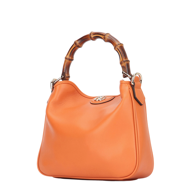 Diana Small GG Canvas Shoulder Bag - Beige and Dark Brown