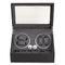 StitchesandTweed Automatic Watch Winder, 4+6 Watches Storage Display Box - Black with Grey Interior