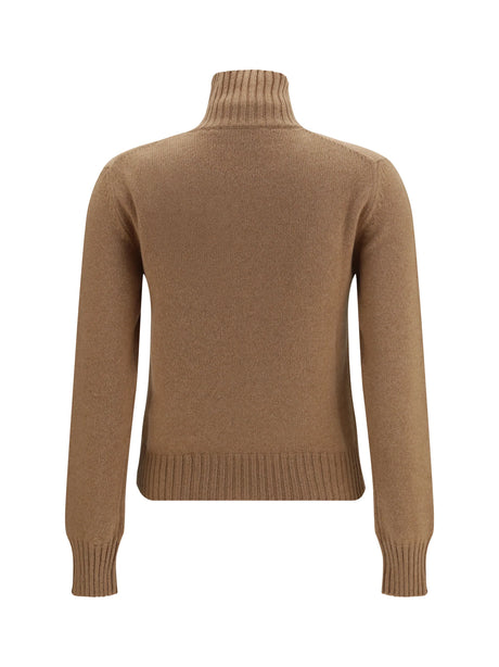 Ami Paris Ami De Coeur Turtleneck Sweater - Camel