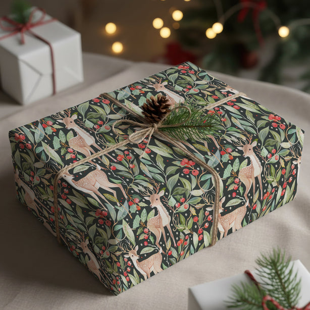 Midnight Reindeer - Wrapping Paper
