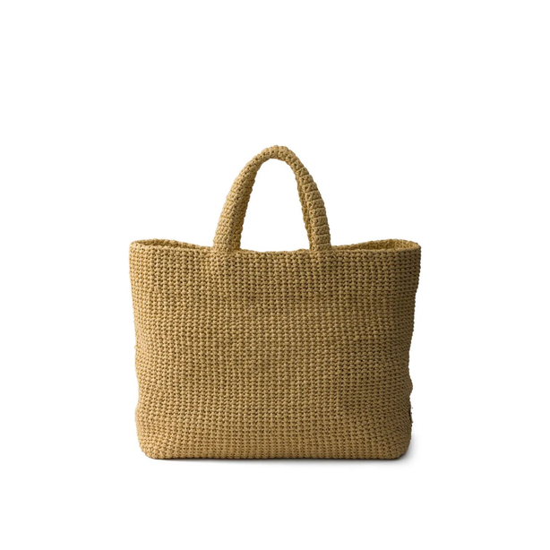 Crochet Raffia Tote Bags - Tan