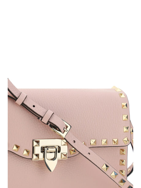 Valentino Garavani Rockstud mini Shoulder Bag in garnet calfskin - Rose Quartz