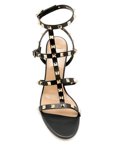 Rockstud Calfskin Ankle Strap Sandal 60 Mm