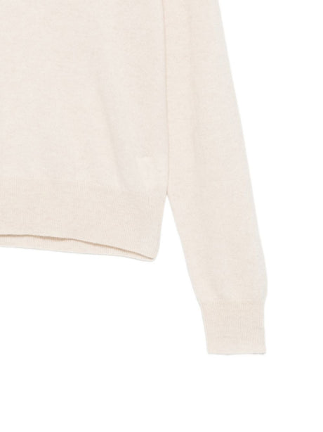 Ecru Cashmere Crew Neck Sweater
